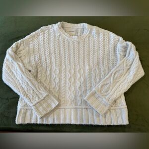 Lucky Brand Cable Knit Sweater … sz Large in winter white